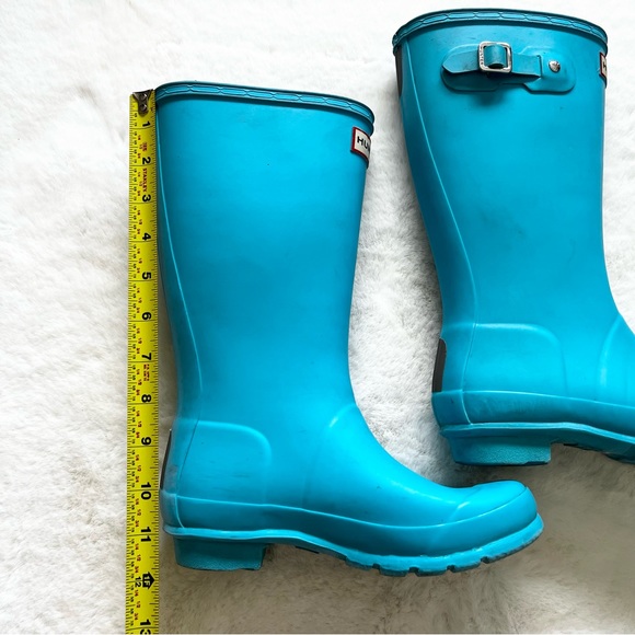 HUNTER ORIGINAL TALL RAIN BOOT IN BLUE BOY 3 GIRL 4 WATERPROOF TRENDY STYLISH - Picture 8 of 8